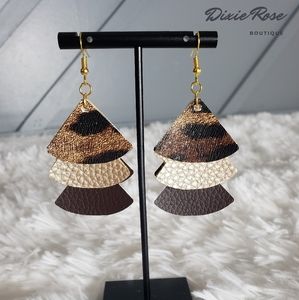 Handmade Faux Leather Earrings!